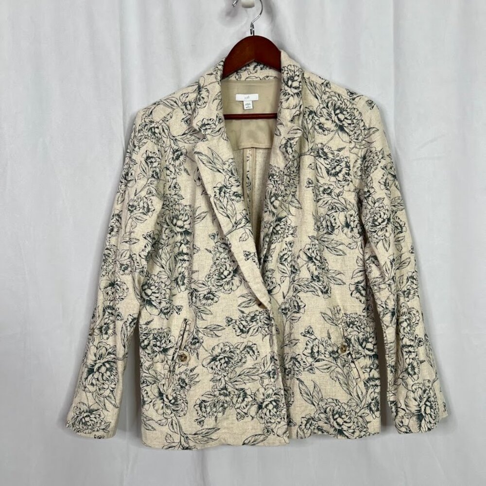 J. Jill Desert Blooms Linen Blend Blazer Women's Size M
